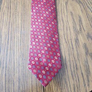 Vintage Dani Moda Maschile Red Dots Pattern Silk Men's Necktie